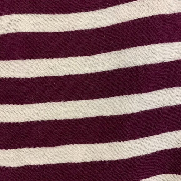 J. Crew Factory Striped Boatneck Half Sleeve Cropped Shirt Purple/White Size M - Picture 3 of 6